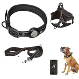 Adjustable Airtag Pet Harness Leash Collar Set Mesh Reflective Breathable Vest Anti-lost