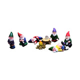 9 Pcs Set Mini Drunk Dwarf Resin Gnomes Statues Garden Decor