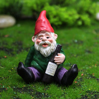 9 Pcs Set Mini Drunk Dwarf Resin Gnomes Statues Garden Decor