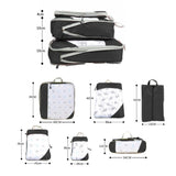 Set of 6Pcs Travel Storage Bags Clothes Packing Pouch Suitcase Luggage Organizer with Shoes Bag