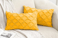 2Pcs Boho Throw Pillow Covers Plaid Textured Cushion Covers