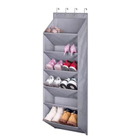 Multi Pockets Over the Door Shoe Organizer Hanging Shoes Storage Bag with Hooks for Closet and Dorm Narrow Door
