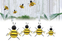 4Pack 3D Iron Bee Art Sculpture Garden Decorations