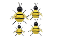 4Pack 3D Iron Bee Art Sculpture Garden Decorations