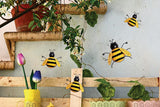 4Pack 3D Iron Bee Art Sculpture Garden Decorations