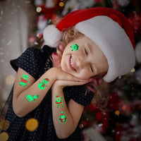 10-Sheets Christmas Glow in The Dark Temporary Tattoo Stickers