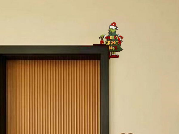 Christmas Grinchs Door Corner Decoration DIY Stitching Creatives Home Decor Homes Decor