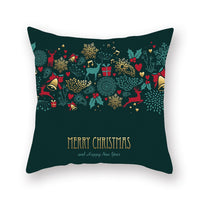 Green Christmas Pillowcase Xmas Throw Pillow Case Merry Christmas Cushion Cover