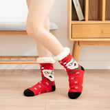 2Pcs Women's Christmas Fuzzy Slipper Socks