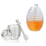 Food Grade Plastic Honey Pot with Dipper and Lid