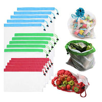 15Pcs Reusable Grocery Fruit Vegetable Mesh Shopping Bags