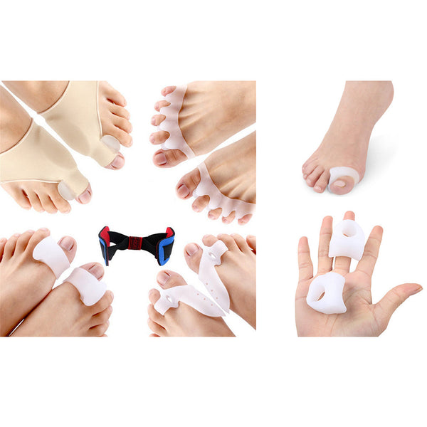 9Pcs Bunion Support Kit Silicone Toe Spaces Gel Pad Bunion Protector Sleeves Bunion Toe Separators Elastic Fabric Big Toe Strap