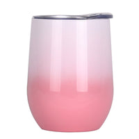 Reusable 360ml Stainless Steel Wine Mug with Lid