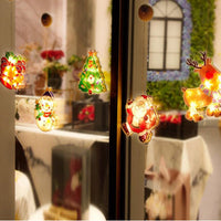 Fairy Lights 3D Window Hanging Lamp Decorative LED Lights Santa Claus For Room Garland 3D Christmas Decorations For Home