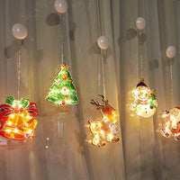 Fairy Lights 3D Window Hanging Lamp Decorative LED Lights Santa Claus For Room Garland 3D Christmas Decorations For Home