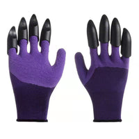 Pair of Gardening Gloves With Claws-Purple