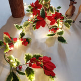 2M 20LEDs Christmas Decoration Red Flower Red Berry String Lights Fairy Decor Lamp