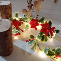 2M 20LEDs Christmas Decoration Red Flower Red Berry String Lights Fairy Decor Lamp