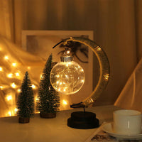 LED Table Lamp Hemp Rope Moon Desk Night Lamp for Bedroom