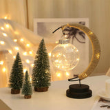 LED Table Lamp Hemp Rope Moon Desk Night Lamp for Bedroom