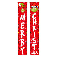 Christmas Porch Sign Oxford Cloth Xmas Door Banner Wall Hanging Party Decoration