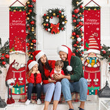 Christmas Porch Sign Oxford Cloth Xmas Door Banner Wall Hanging Party Decoration