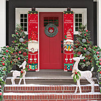 Christmas Porch Sign Oxford Cloth Xmas Door Banner Wall Hanging Party Decoration