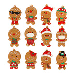 12pcs Gingerbread Man Christmas Tree Hanging Pendants Cute Christmas Party Ornaments