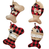 Christmas Stocking Socks Ornament Xmas Tree Party Hanging Candy Bags Decor