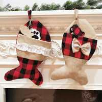 Christmas Stocking Socks Ornament Xmas Tree Party Hanging Candy Bags Decor