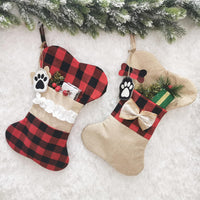 Christmas Stocking Socks Ornament Xmas Tree Party Hanging Candy Bags Decor