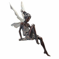 Sitting Fairy Statue Outdoor Garden Resin Statue Ornaments Garden Sculpture Decor