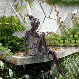 Sitting Fairy Statue Outdoor Garden Resin Statue Ornaments Garden Sculpture Decor