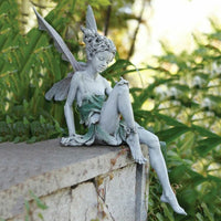 Sitting Fairy Statue Outdoor Garden Resin Statue Ornaments Garden Sculpture Decor