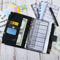 A6 Budget Binder Cash Envelope Planner System Organizer with Budget Money Envelopes