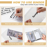 A6 Budget Binder Cash Envelope Planner System Organizer with Budget Money Envelopes