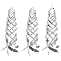 3 Pack Silver Rotating Reflective Rod Bird Repeller Bird Spiral Reflectors Scare Tool