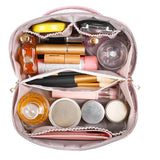 Large Capacity Travel Cosmetic Bag Organizer Makeup with Brushes Slots Dividers