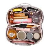 Large Capacity Travel Cosmetic Bag Organizer Makeup with Brushes Slots Dividers