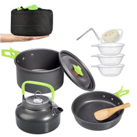 10Pcs Portable Camping Cookware Set for Outdoor Camping Hiking Picnic