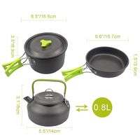 10Pcs Portable Camping Cookware Set for Outdoor Camping Hiking Picnic