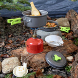 10Pcs Portable Camping Cookware Set for Outdoor Camping Hiking Picnic