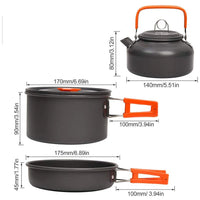 10Pcs Portable Camping Cookware Set for Outdoor Camping Hiking Picnic