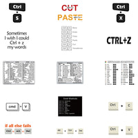 30Pcs Laptop Keyboard Shortcuts Stickers DIY Phone Shortcuts Decal