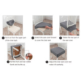 2Pcs Water Resistant Rhombic Lattice Jacquard Fabric Seat Cushion Cover Dining Chair Covers