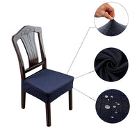 2Pcs Water Resistant Rhombic Lattice Jacquard Fabric Seat Cushion Cover Dining Chair Covers