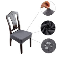 2Pcs Water Resistant Rhombic Lattice Jacquard Fabric Seat Cushion Cover Dining Chair Covers