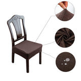 2Pcs Water Resistant Rhombic Lattice Jacquard Fabric Seat Cushion Cover Dining Chair Covers