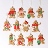 12Pcs Gingerbread Man Christmas Tree Hanging Pendants Xmas Decor