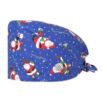 Unisex Adjustable Christmas Doctor Nurse Surgery Scrub Cap with Button